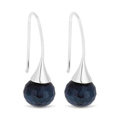 Blue crystal stick drop earring